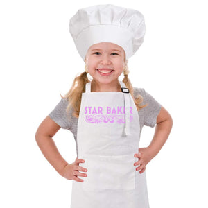 Youth Star Baker Apron - White