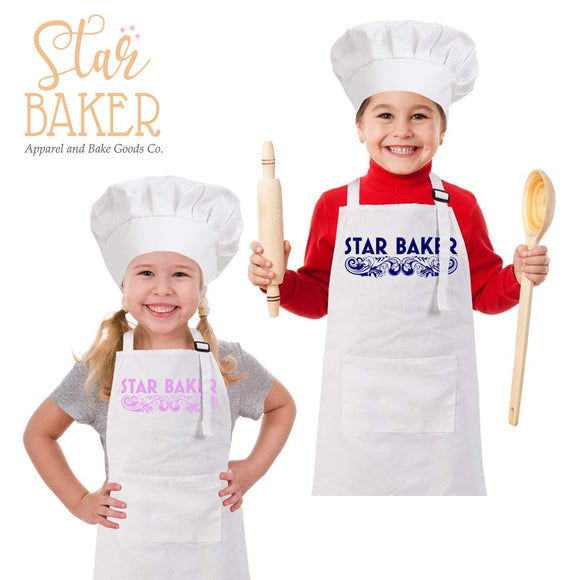 Toddler Star Baker Apron - White